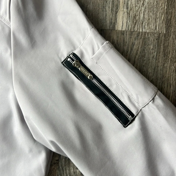 Wulful Jacket Gray White Casual Lightweight Bomber Jacket Size Large Zip Up - Picture 2 of 13